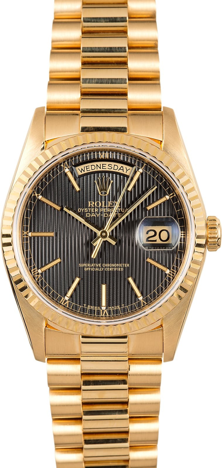 AAAAA Replica Rolex Day-Date President 18238 Black Dial WE02537