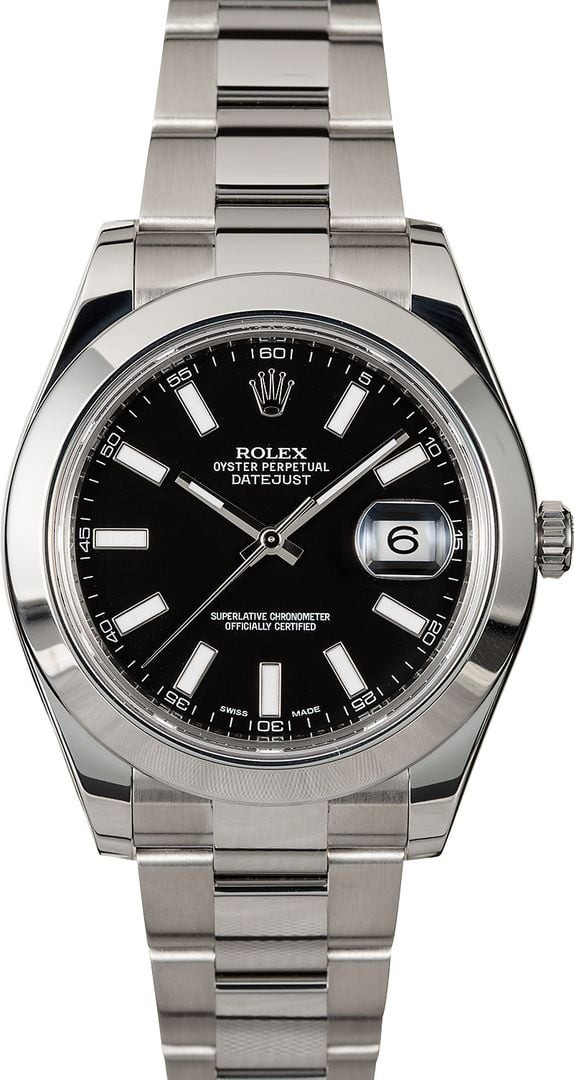 Best Quality Men's Rolex Datejust 116300 Black Luminescent Dial WE00544
