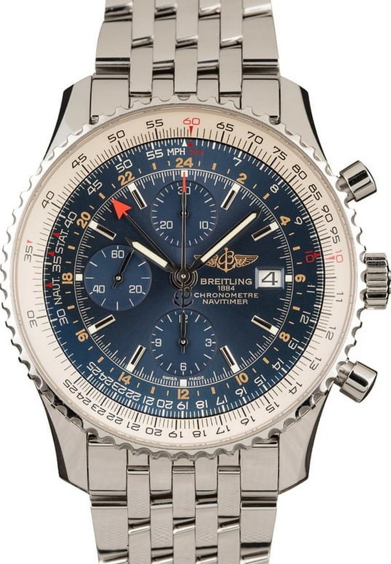 Breitling Navitimer World Chonograph A24322 Blue Dial WE03816