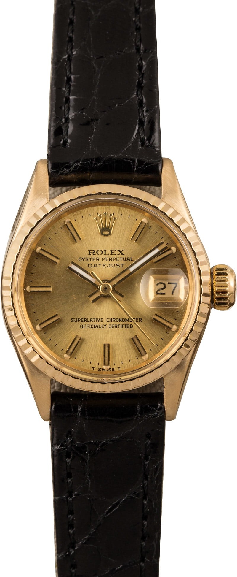 Cheap Replica Women's Vintage Rolex Datejust 6517 Leather Strap WE01785
