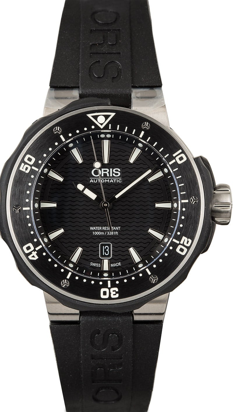 Copy Oris Pro Diver Date Black Wave Dial WE00476