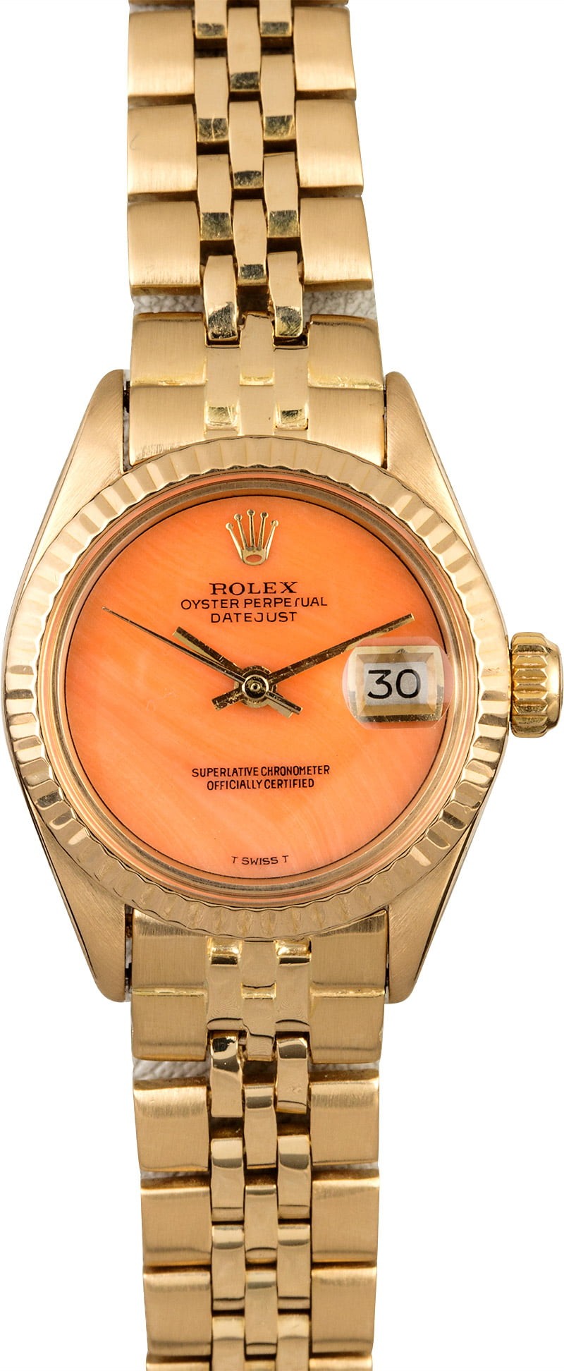 Designer Vintage Ladies Rolex Datejust 6917 Coral Dial WE04613
