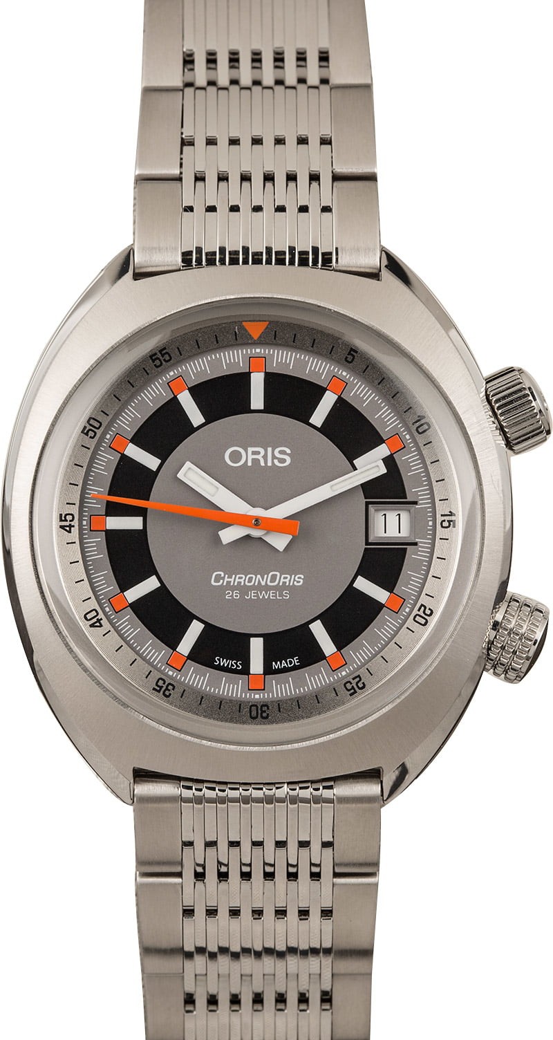 Factory Stickered Oris Chronoris Date Grey Dial 39MM WE01788