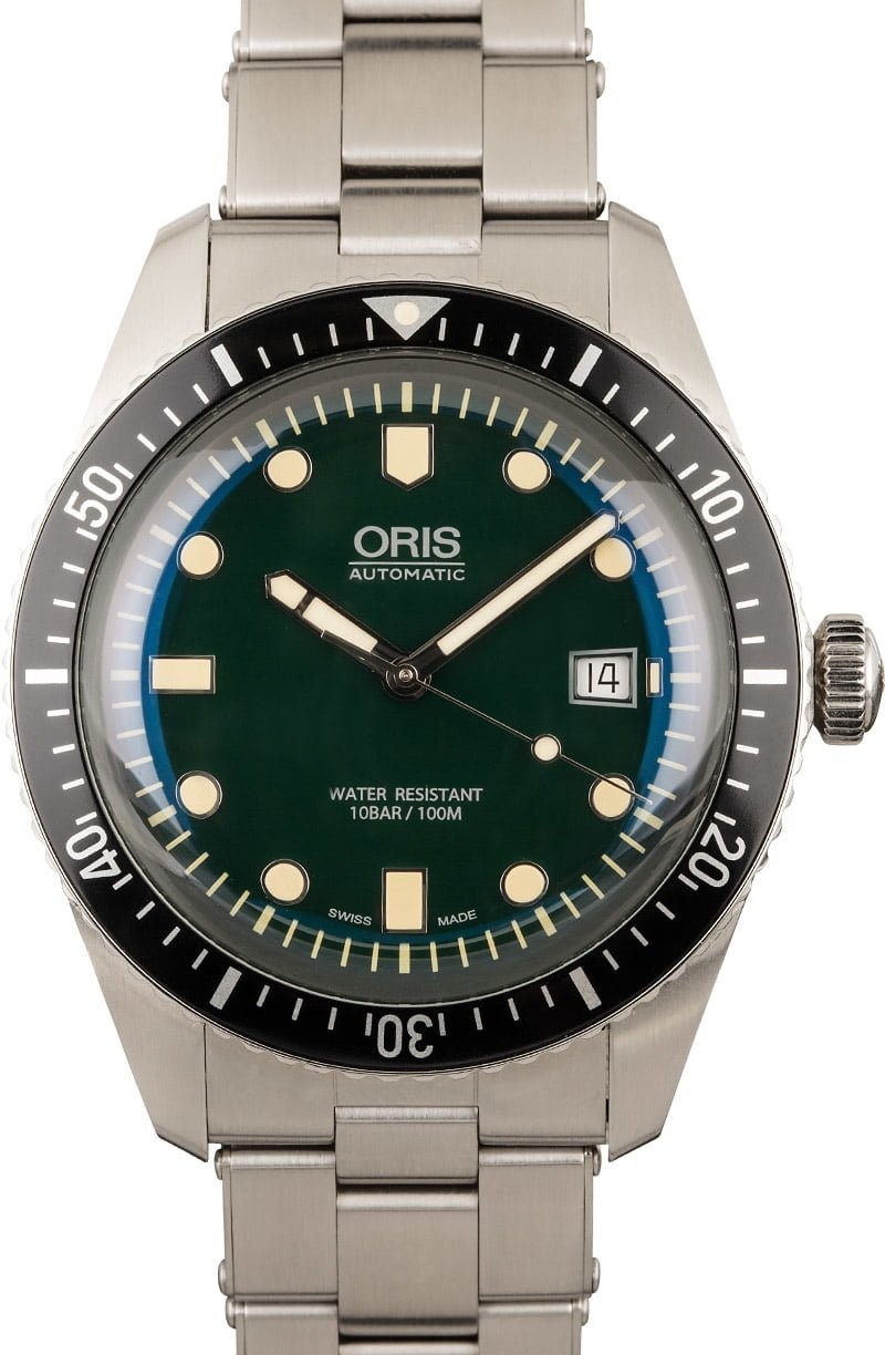 Fake Oris Divers Sixty-Five Stainless Steel Green Dial WE01482