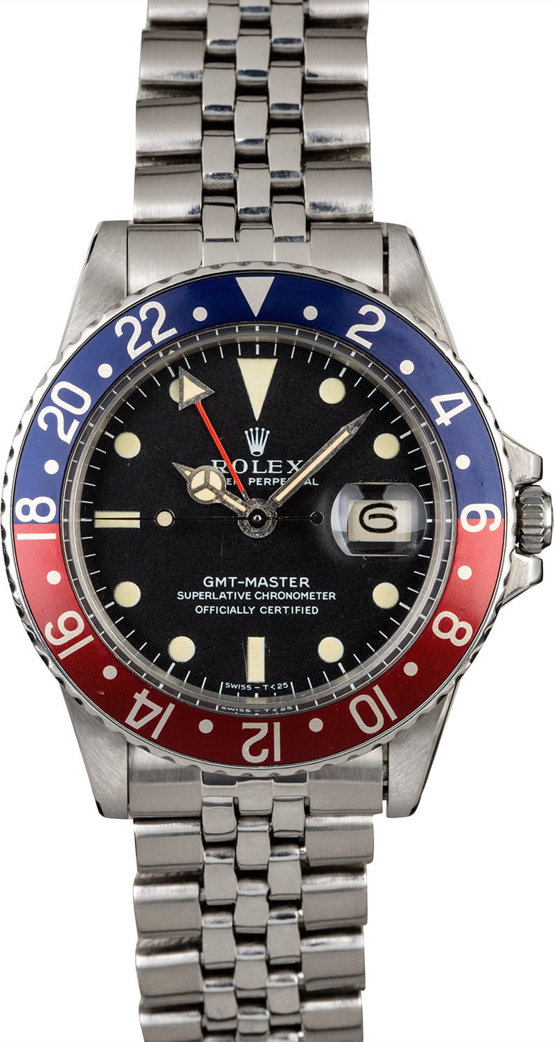 Fashion Vintage 1968 Rolex GMT-Master 1675 with Pepsi Insert WE00725