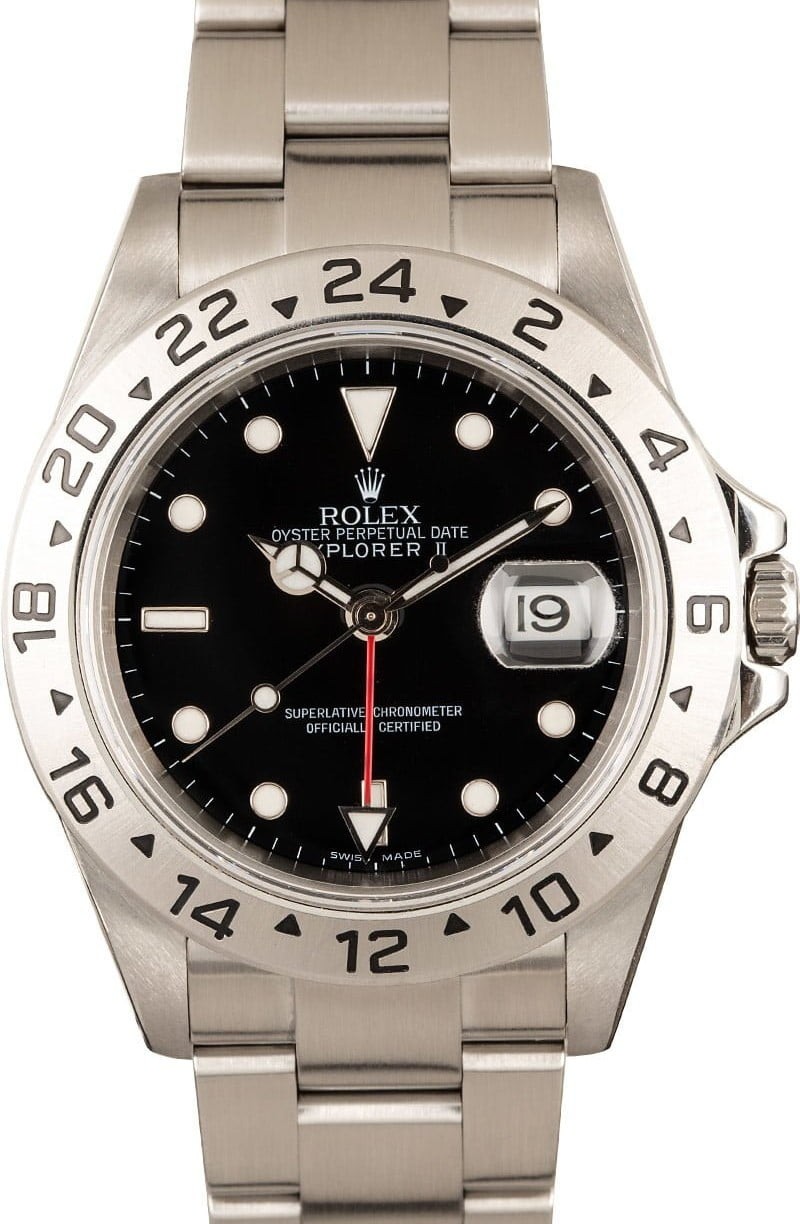 High Quality Black Dial Rolex Explorer II Ref 16570 Steel Oyster Bracelet WE01002