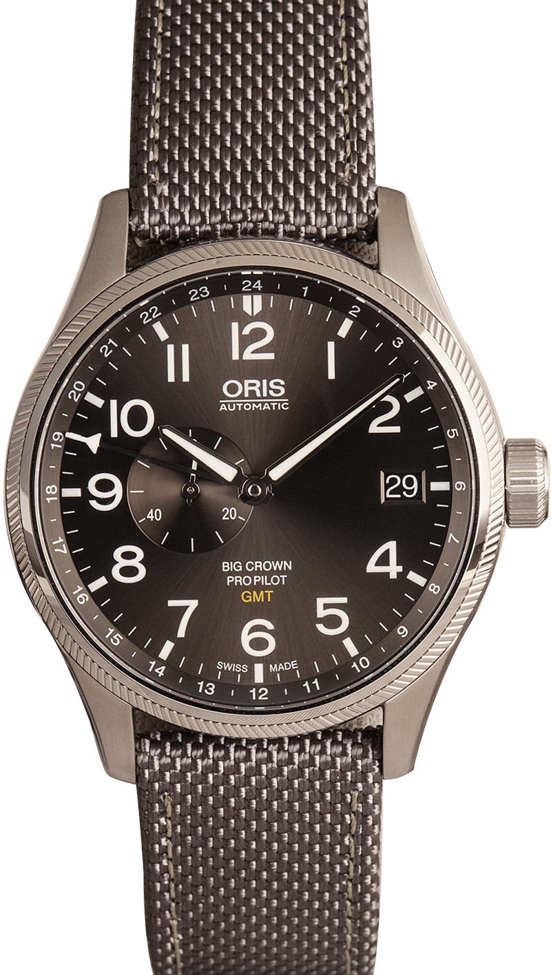 High Quality Oris Big Crown Pro Pilot GMT Gray Textile Strap WE01581