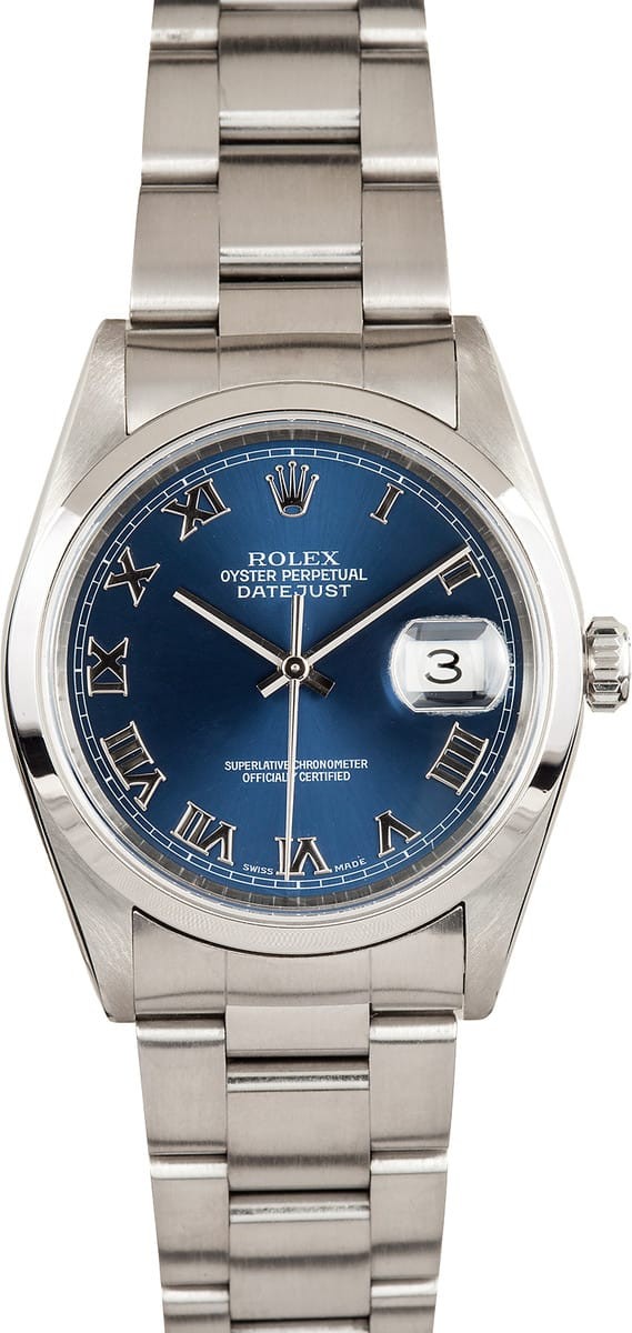 Hot Men's Rolex Datejust 16200 Blue Dial WE03315
