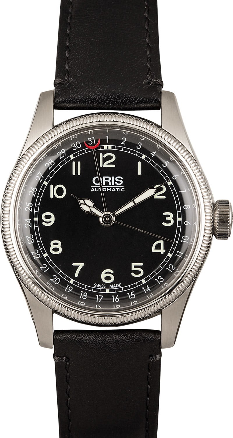 Imitation Oris Big Crown Pointer Date Black Arabic Dial WE04425