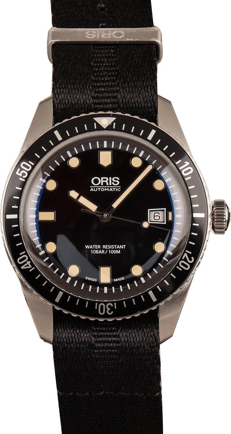 Imitation Oris Divers Sixty-Five 42MM Black Textile Strap WE00942