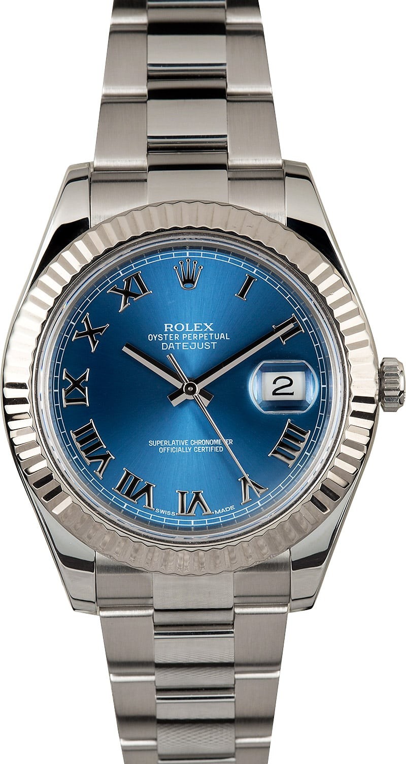 Imitation Rolex Datejust II 116334 Blue Roman Dial WE04243
