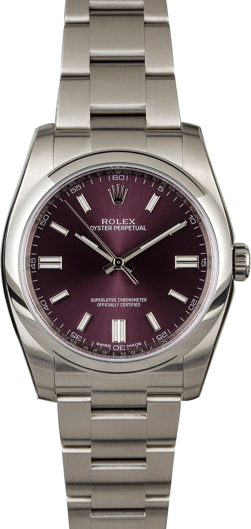 Imitation Rolex Oyster Perpetual 116000 Red Grape Dial WE00537