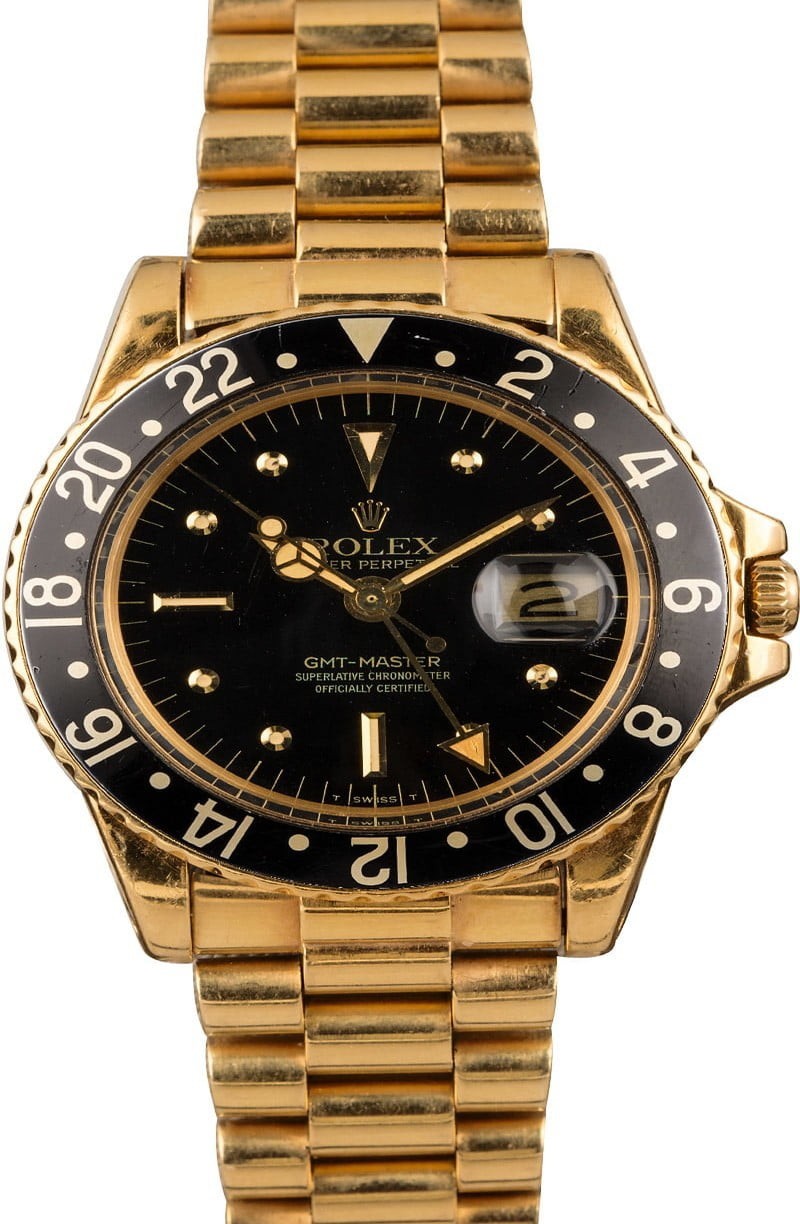 Imitation Top Vintage 1979 Rolex GMT-Master 1675 Nipple Black Dial WE01082