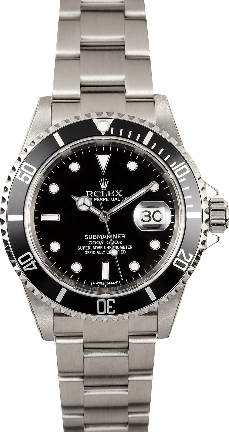 Knockoff Rolex Black Submariner 16610 Factory Stickered WE01936