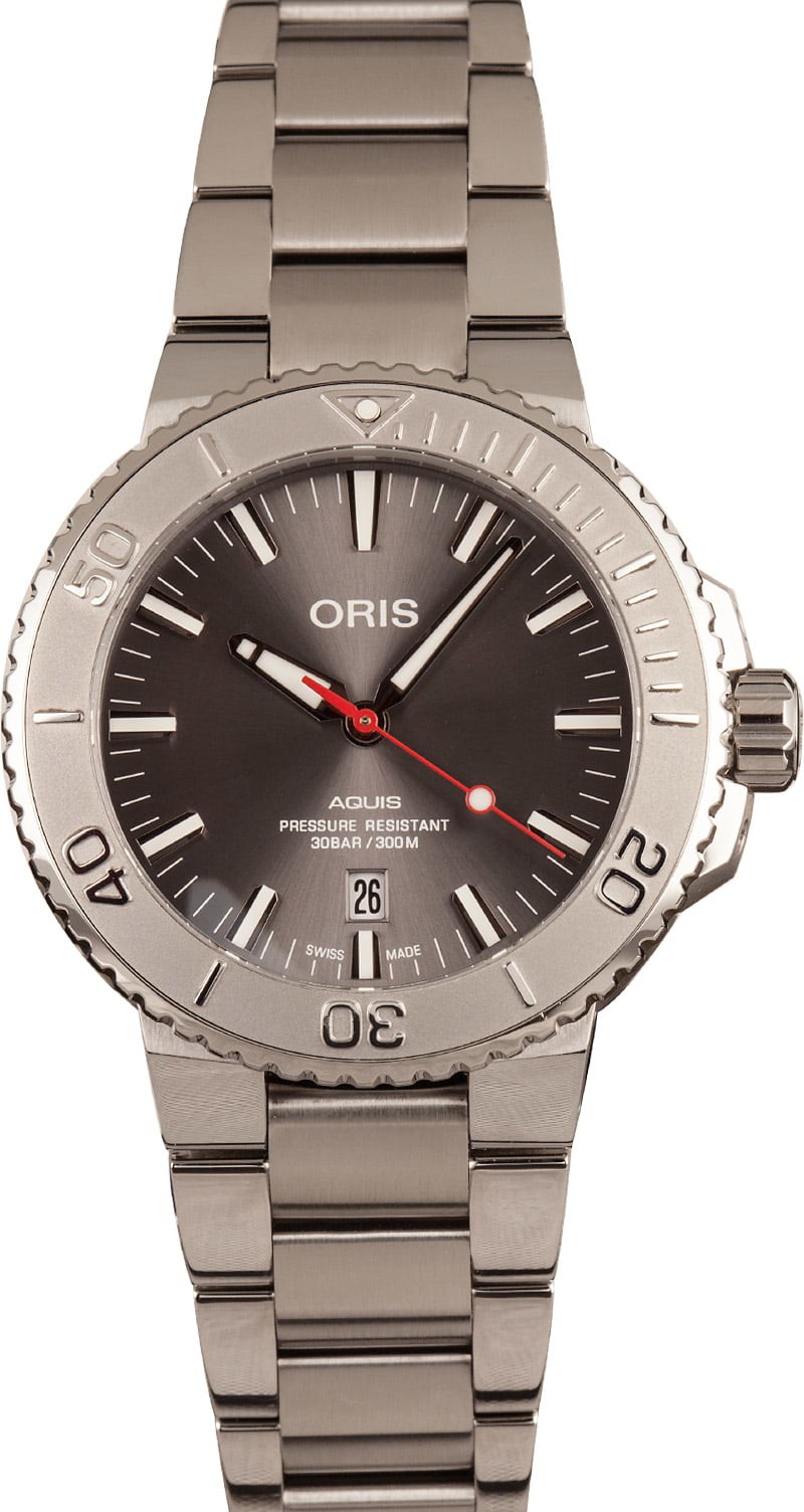 Luxury Oris Aquis Date Grey Dial Steel Bracelet WE00290