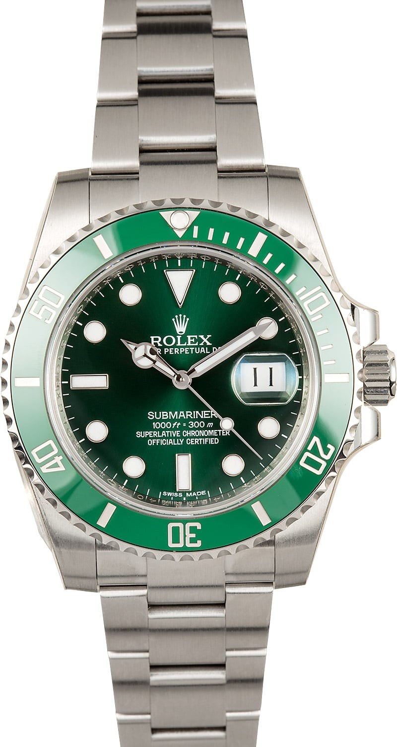 Luxury Rolex Submariner Green 116610V Hulk - Factory Stickers WE03581