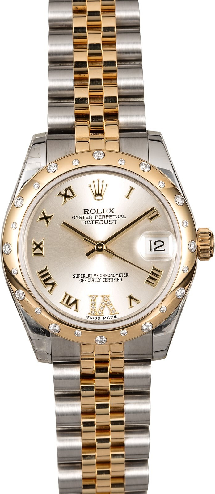 Mid-Size Rolex Datejust 178343SRDJ Diamond Bezel WE00012