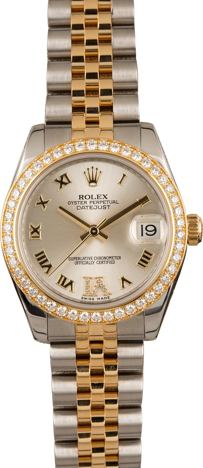 Mid-Size Rolex Datejust 178383 Diamond Bezel & VI WE02244