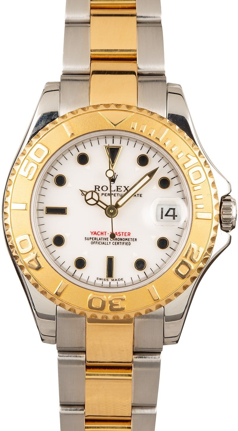 Mid-Size Rolex Yacht-Master 168623 White Dial WE00733