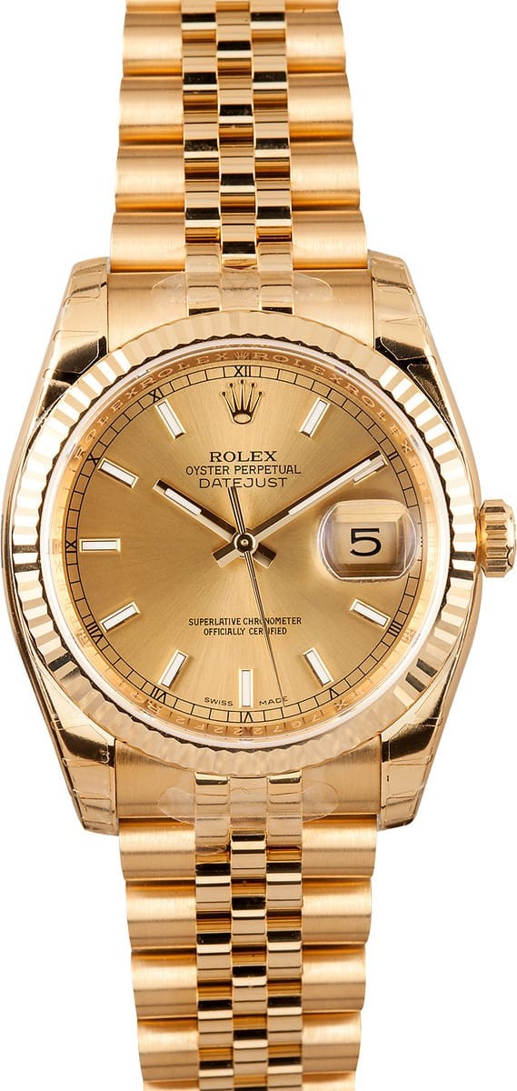 New New Rolex 18k Gold Datejust 116238 WE02522