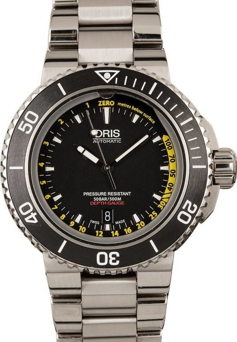 Oris Aquis Depth Gauge Black Luminous Dial WE02735