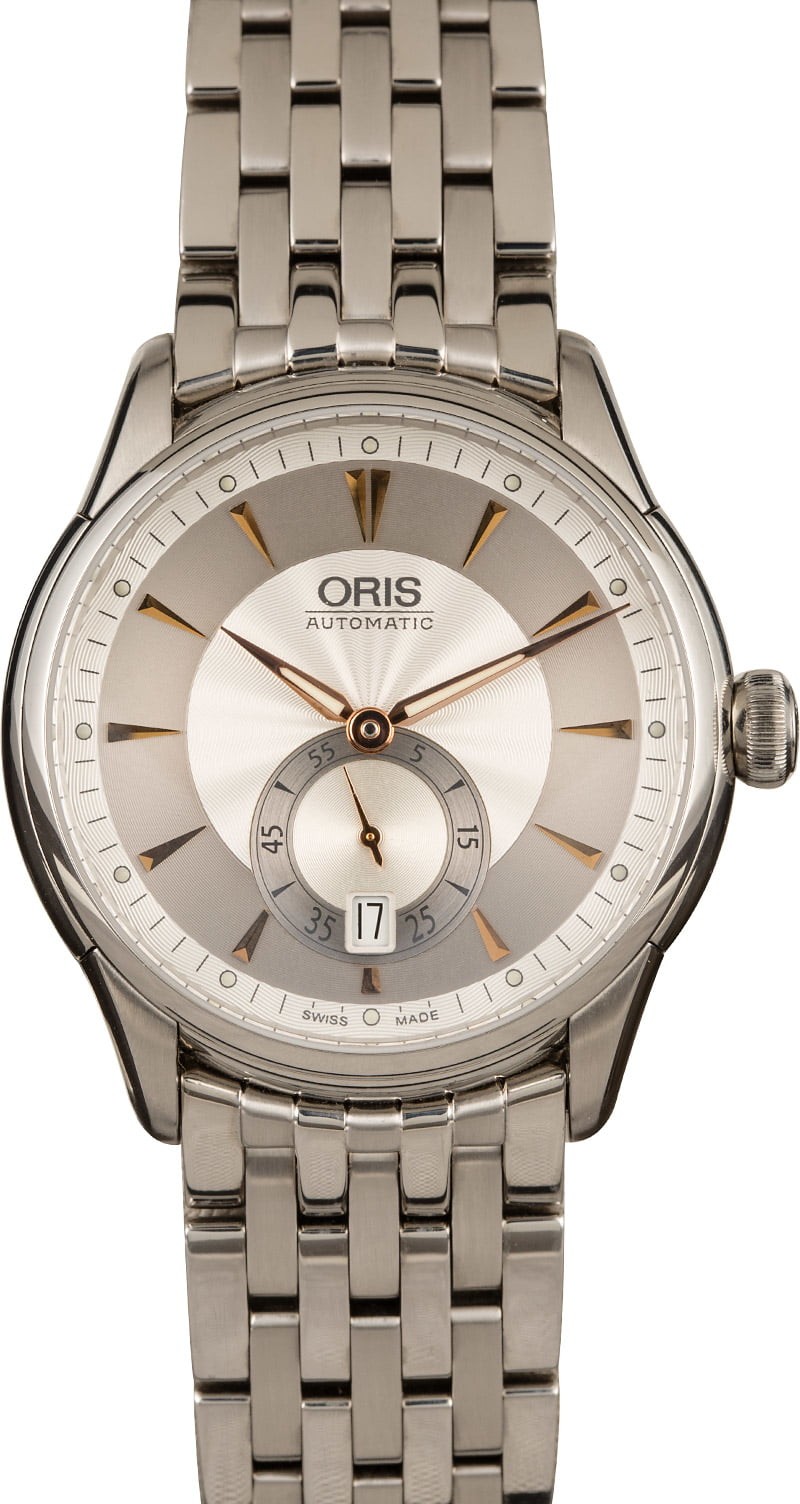 Oris Artelier Small Second Silver Guilloche Dial WE02867