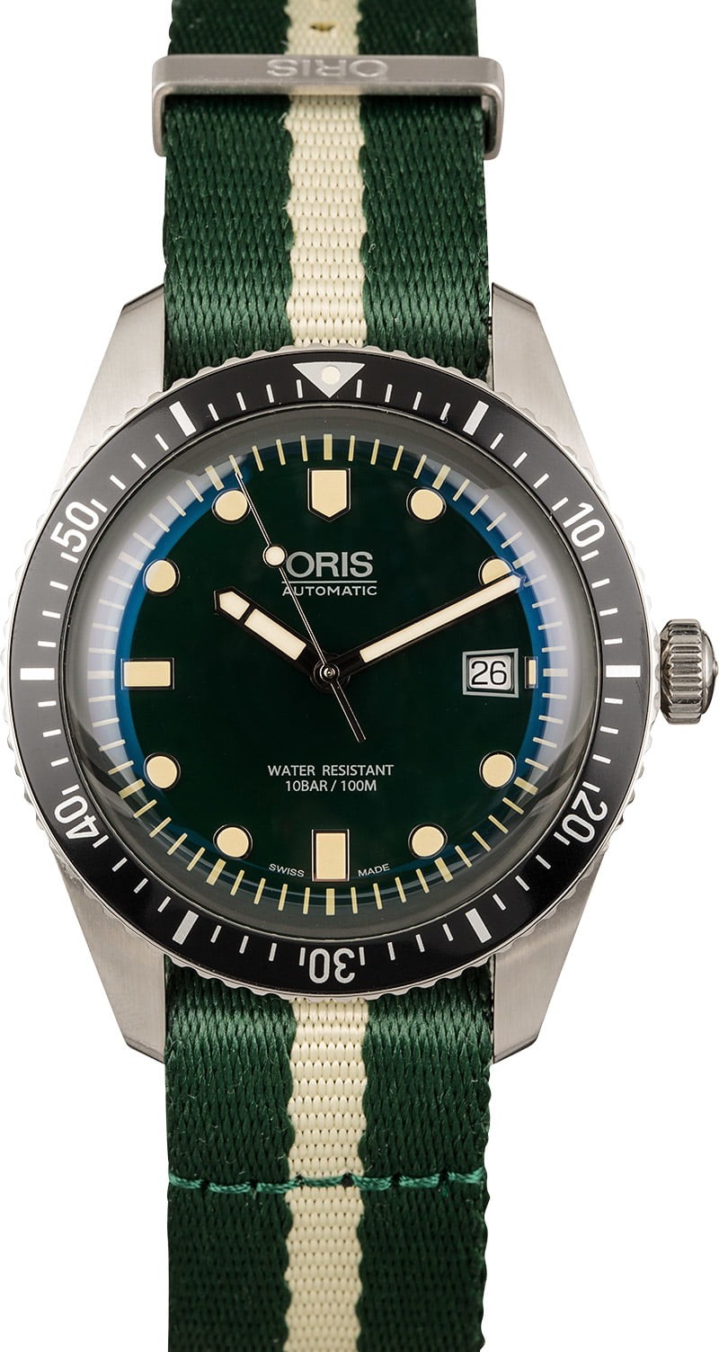 Oris Divers Sixty Five Green & Ivory Textile Strap WE01330
