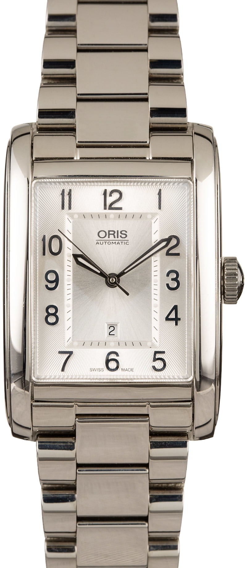 Oris Rectangular Date Silver Guilloche Dial WE02768