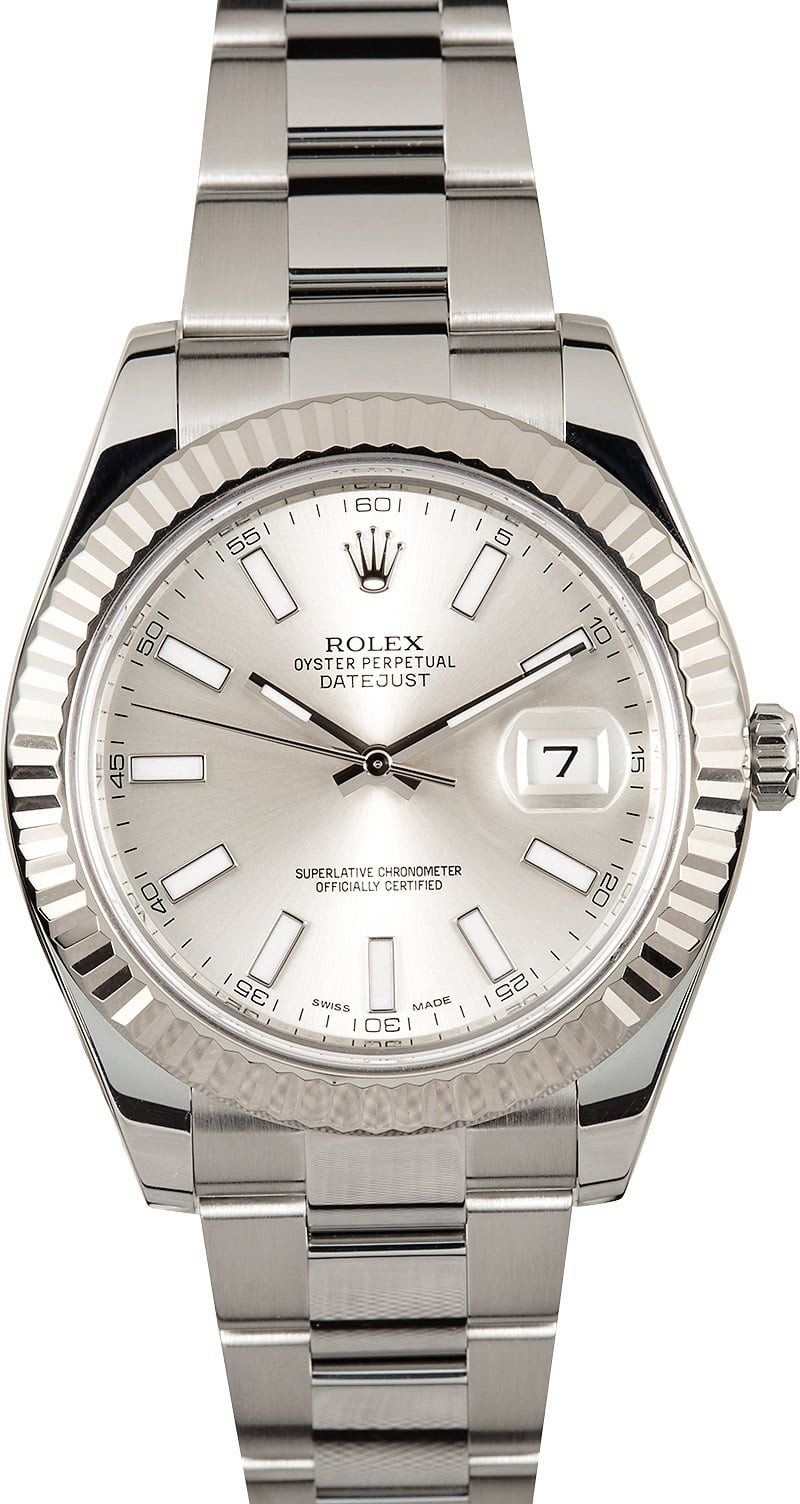 Replica Fashion Rolex Datejust II 116334 Silver Index Dial WE01833