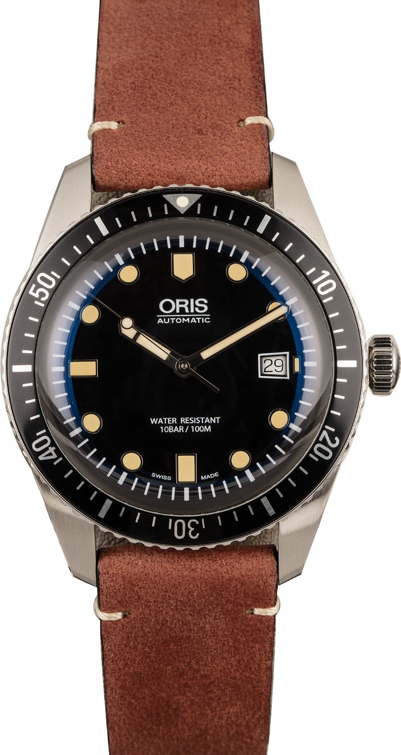 Replica Hot Oris Divers Sixty Five Leather Strap WE02496