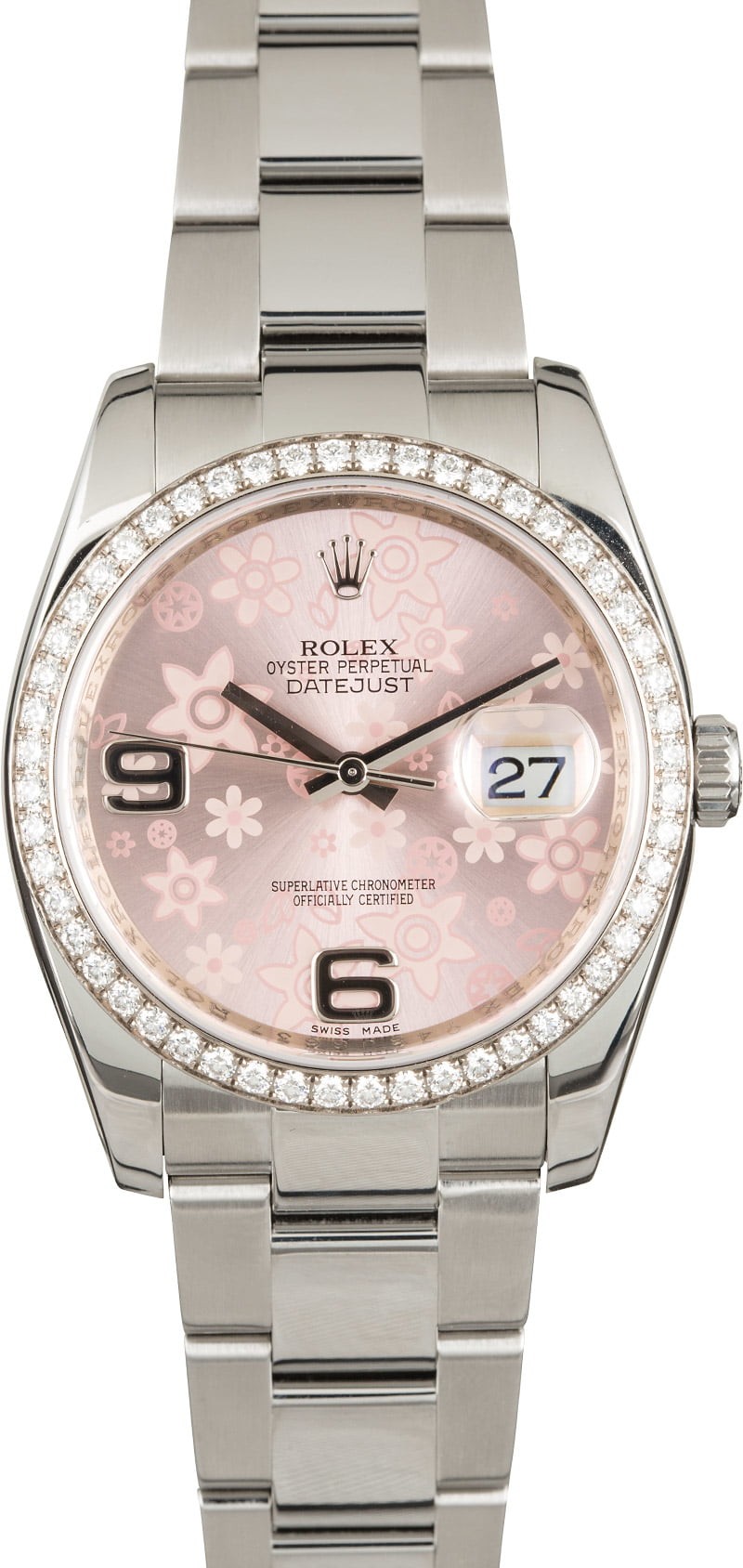 Replica Rolex Datejust 116244 Diamond Bezel Pink Floral Dial WE02169