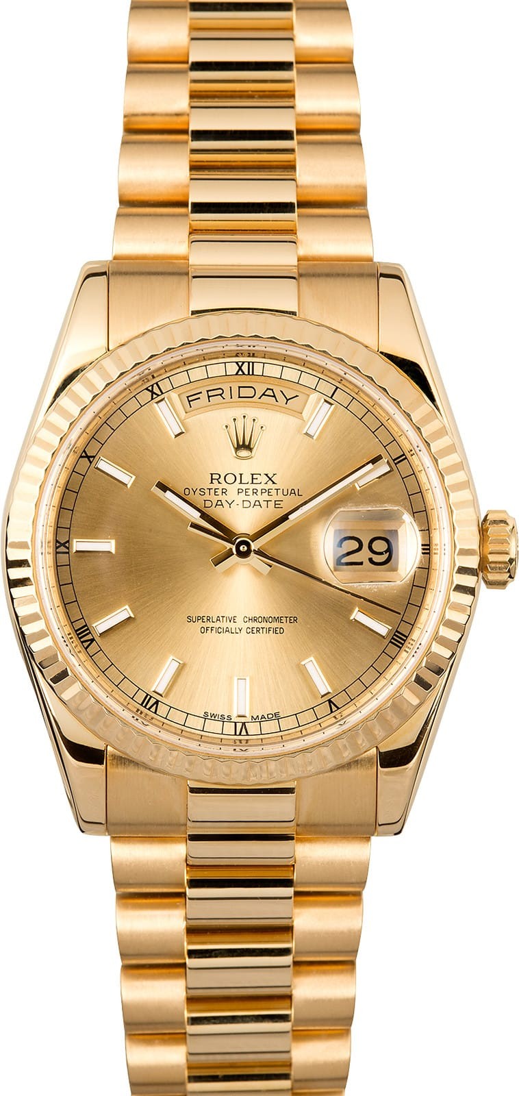 Replica Rolex Presidential 118238 18K Luminous Markers WE00461