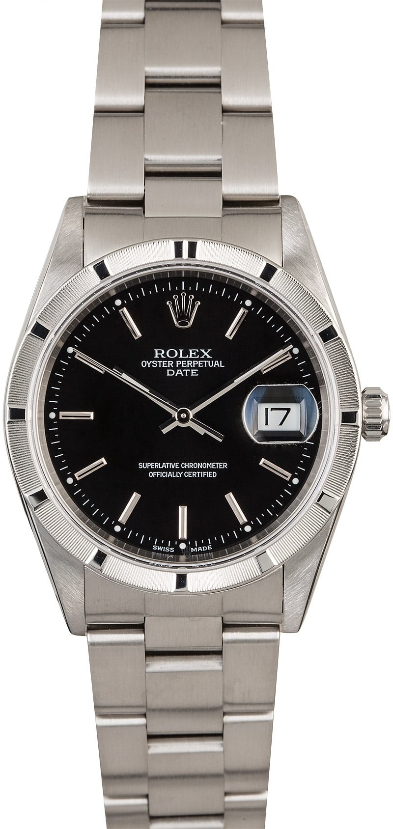 Rolex Date 15210 Black Dial Steel Oyster WE01798