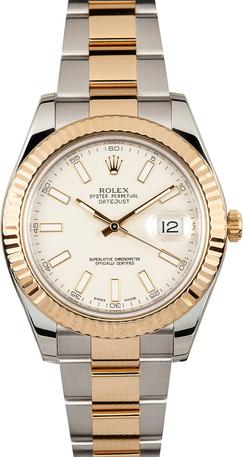 Rolex Datejust II Ref 116333 Ivory Index Dial WE04312