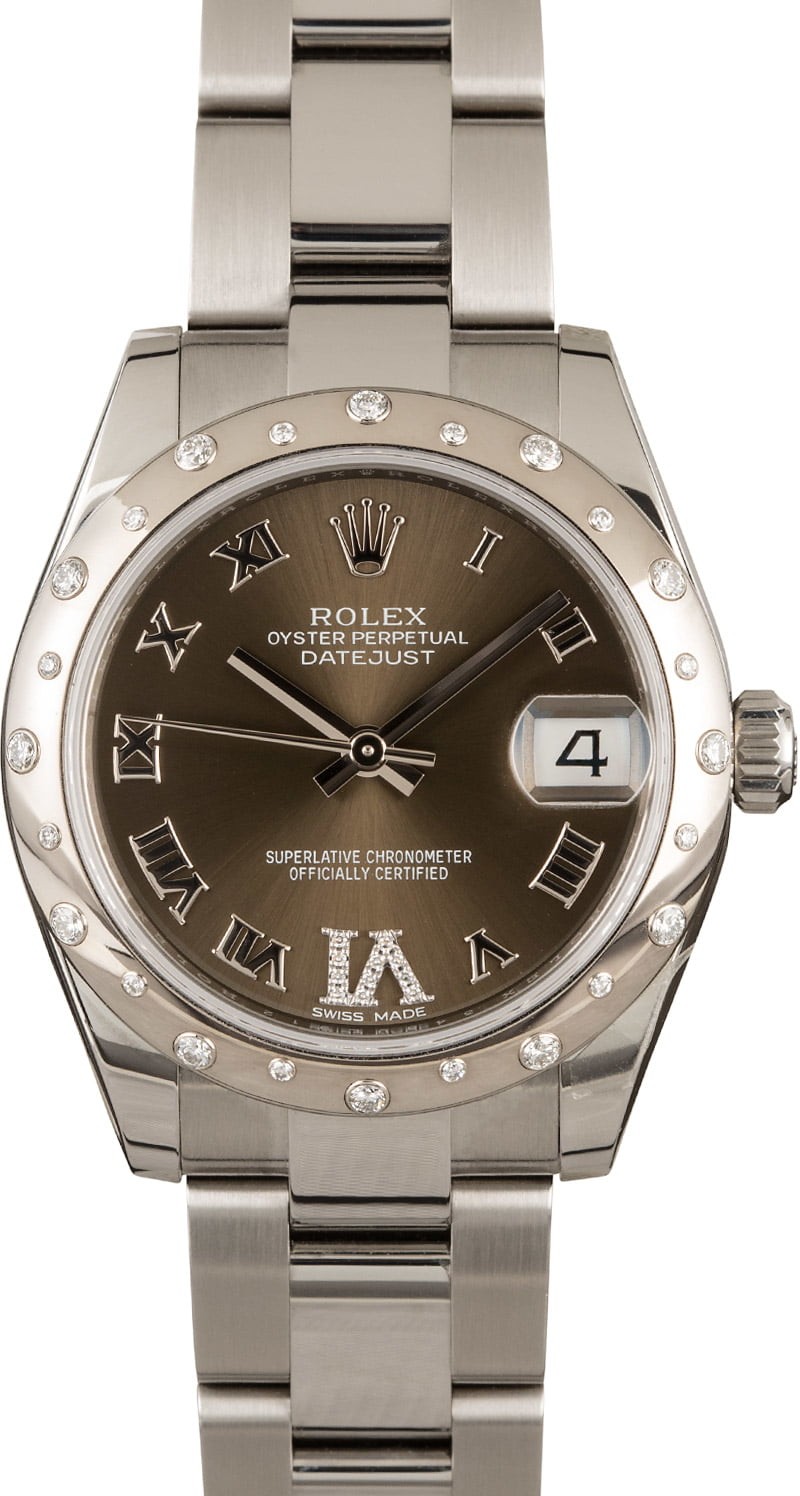 Rolex Mid-size Datejust 178344 Diamond Bezel Bronze Dial WE01476