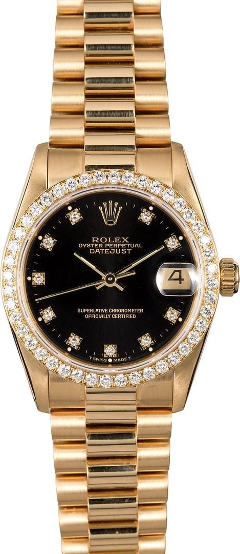 Rolex Midsize Datejust 68278 Black Diamond Dial WE03886