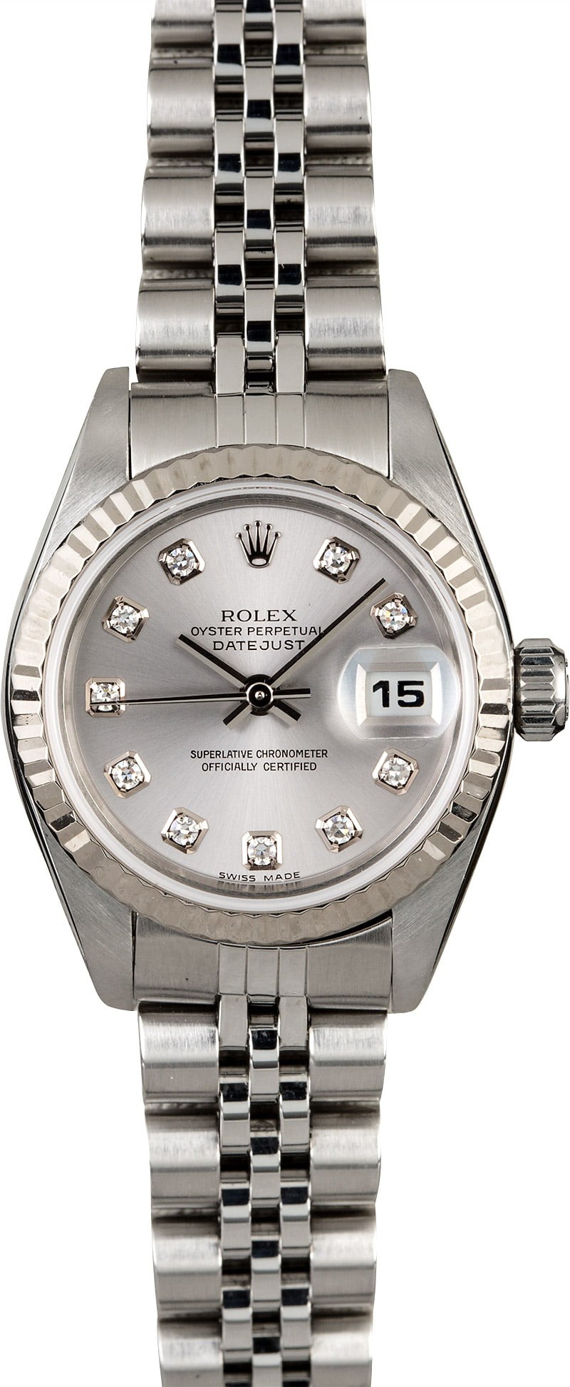Top Rolex Ladies Datejust 79174 Rhodium Diamond Dial WE01686