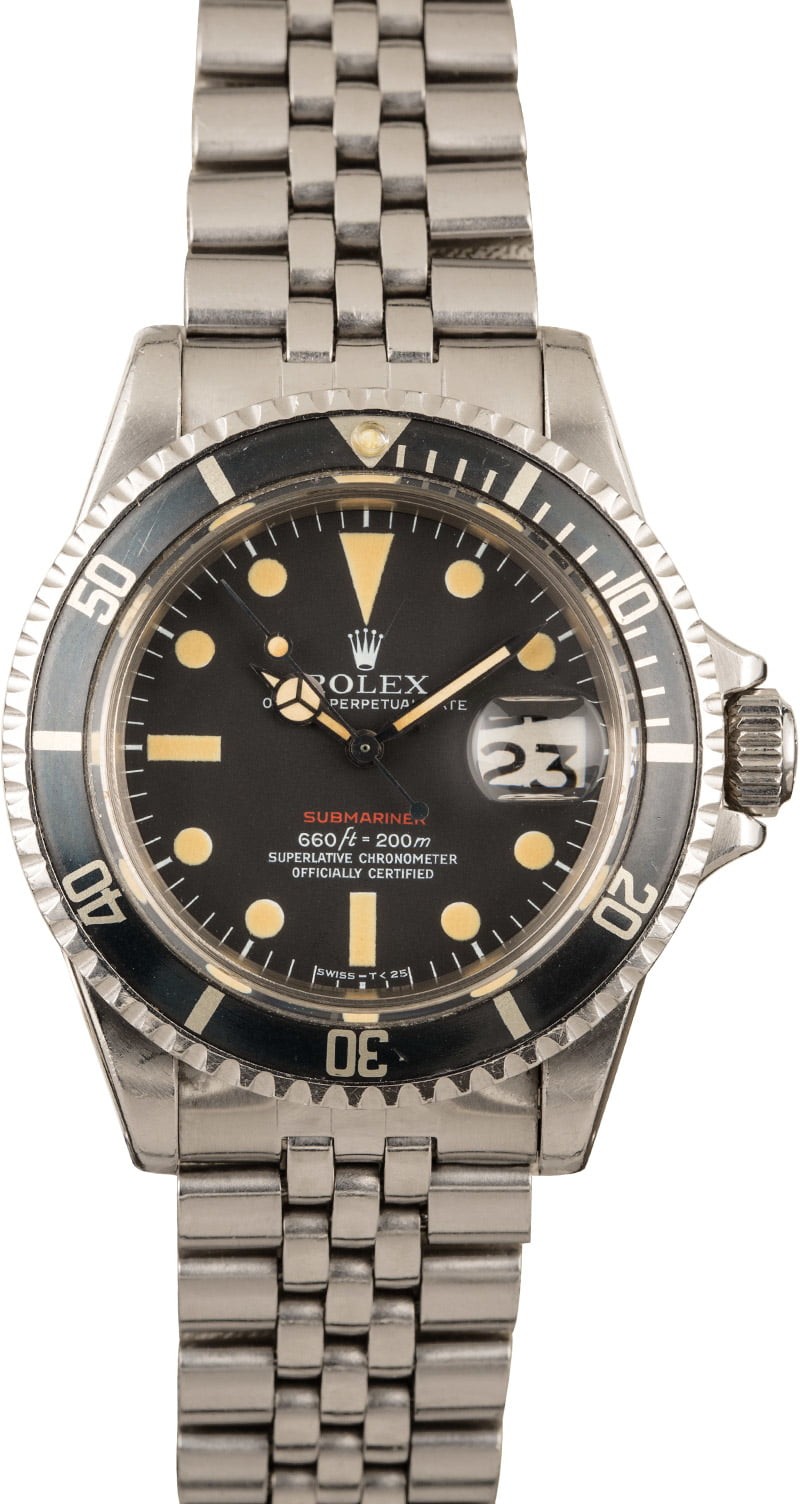 Vintage 1971 Rolex Red Submariner 1680 Jubilee Bracelet WE01255