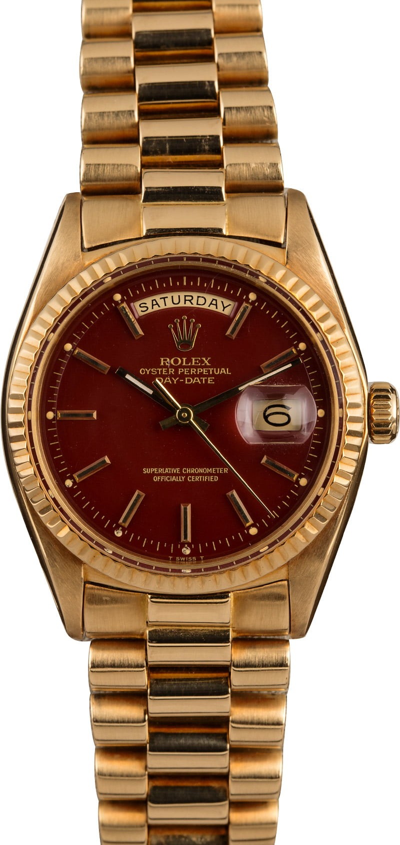 Vintage Rolex Day-Date 1803 Oxblood Stella 'Pie Pan' Dial WE03574
