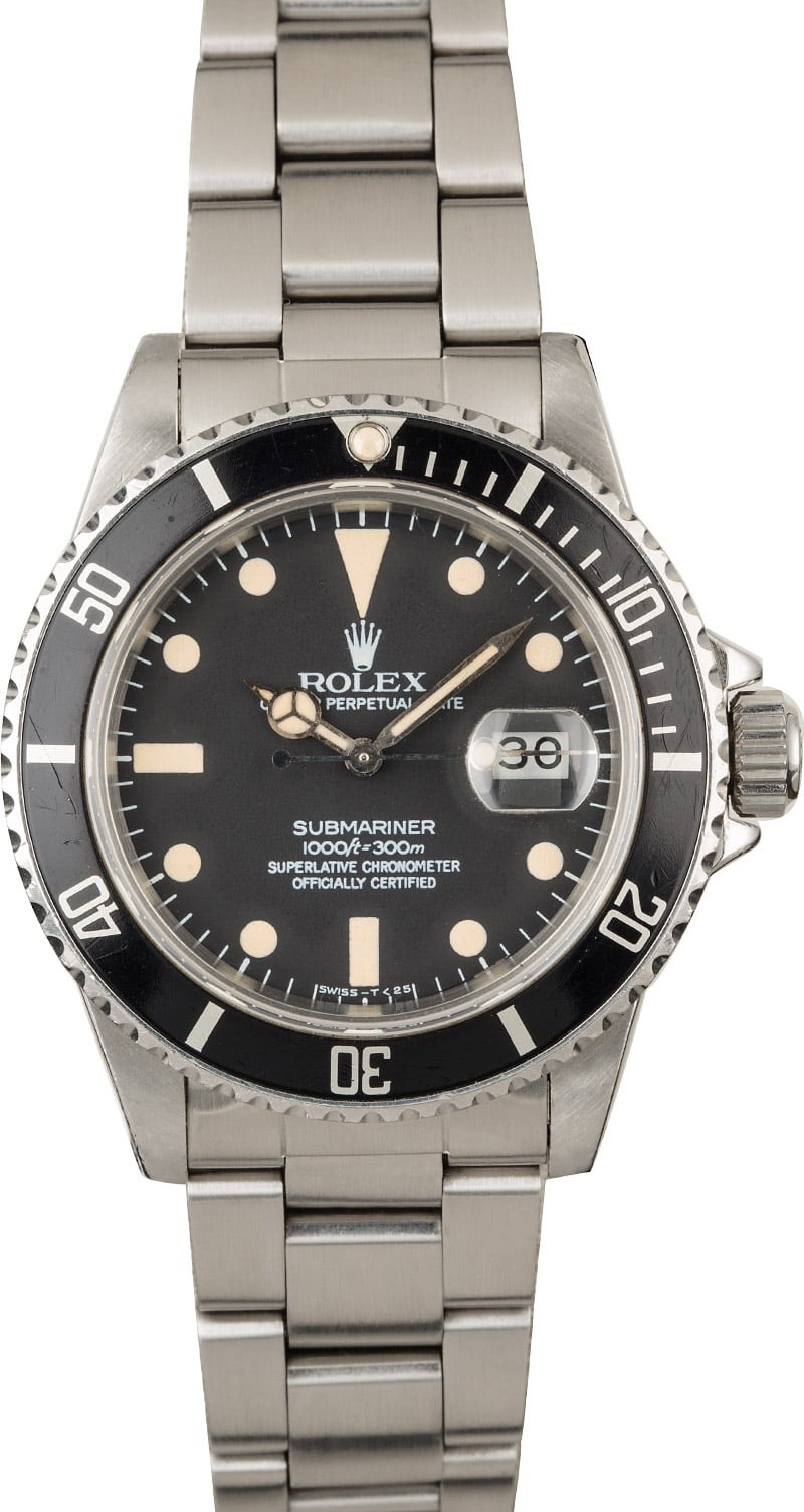 Vintage Rolex Submariner 16800 Matte Black Dial WE00004
