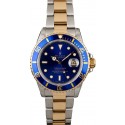 Fake Rolex Submariner 16803 Blue Dial Two Tone Oyster WE02849