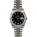 New Diamond Rolex Datejust 116234 Black Dial WE04748