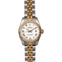Replica Ladies Rolex Datejust 179173 White Roman Dial WE02460