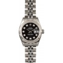 Replica Luxury Rolex Lady Datejust 179174 Black Diamond Dial 100% Authentic WE03873