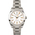 Replica Steel Rolex Milgauss 116400 White Dial WE03216