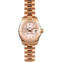 Rolex Ladies Rose Gold President 179175 Diamond Dial WE03495