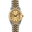 Two Tone Rolex Date 15053 Champagne Index Dial WE00504