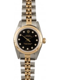 Best Quality Fake Rolex Oyster Perpetual 76193 Black Diamond Dial WE03240