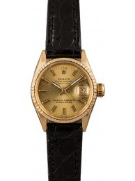Cheap Replica Women's Vintage Rolex Datejust 6517 Leather Strap WE01785