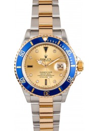 Copy Blue Rolex Submariner Serti Diamond Dial 16613 WE02794